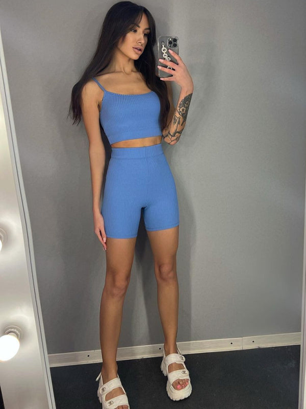Suspender Shorts Urban Fashion Suit