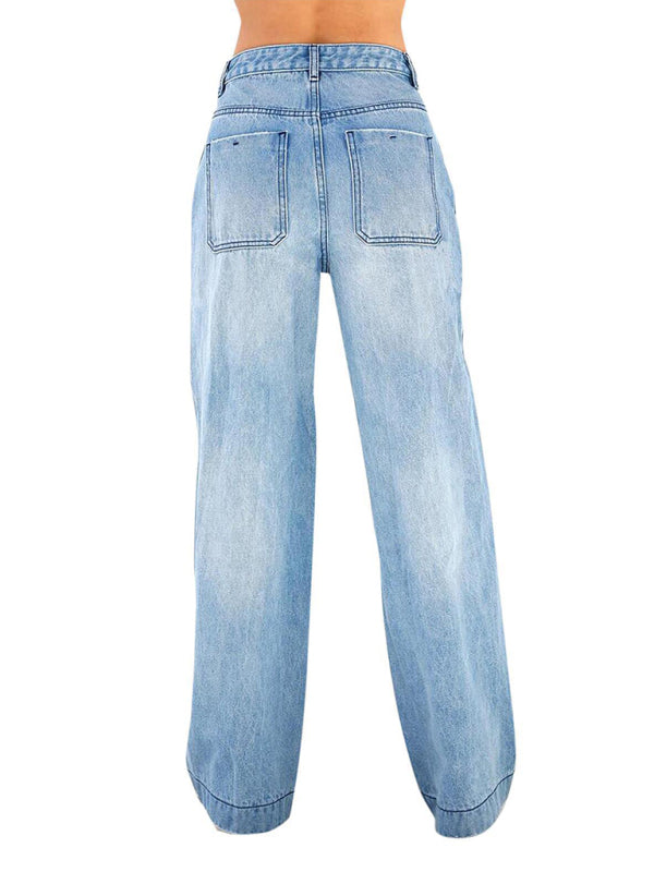 High-rise Loose-fitting Wide-leg Women's Jeans - Premium Jeans from kakaclo - Just $16.98! Shop now at Craftklart.store