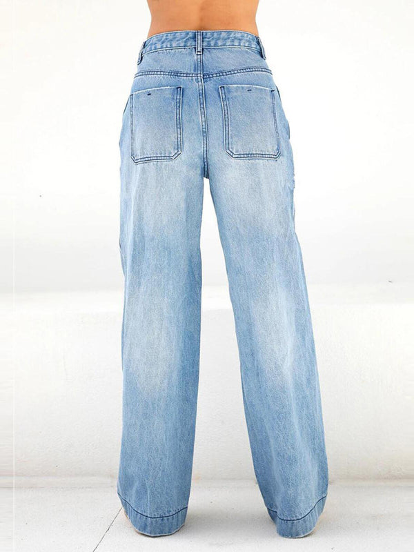 High-rise Loose-fitting Wide-leg Women's Jeans - Premium Jeans from kakaclo - Just $16.98! Shop now at Craftklart.store