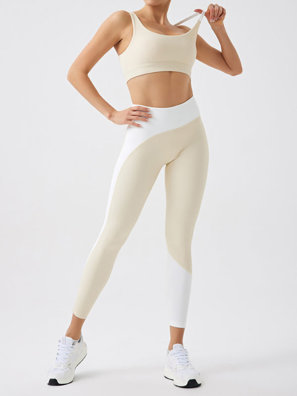 Environmentally Friendly Recycled Fabric Light Color Contrast Yoga Pants