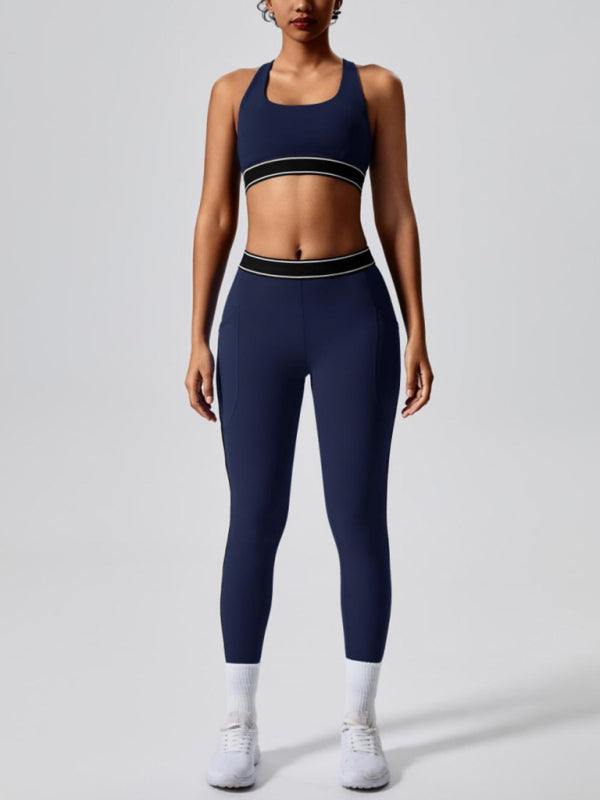 Contrast Color Yoga Pants Outdoor Running Fitness Leggings - Premium Leggings from kakaclo - Just $23.65! Shop now at Craftklart.store