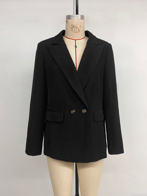 Urban Casual Commuter Suit Collar Black Suit Jacket