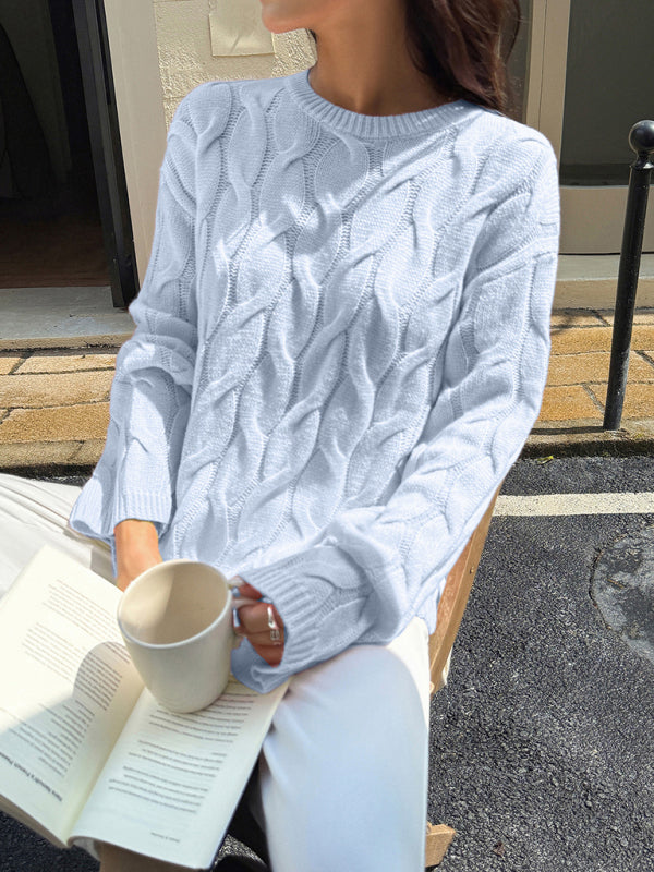 Casual Simple Long-sleeved Solid Color Sweater