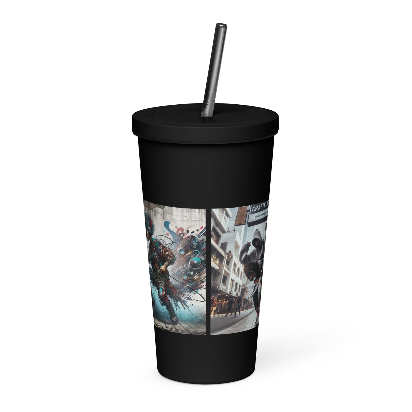 Urban Print Insulated tumbler with a straw - Premium Tumbler from Craftklart.store - Just $20! Shop now at Craftklart.store