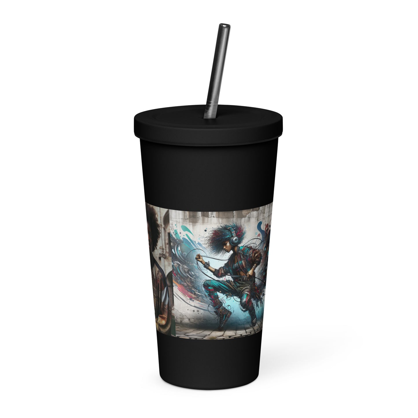 Urban Print Insulated tumbler with a straw - Premium Tumbler from Craftklart.store - Just $20! Shop now at Craftklart.store