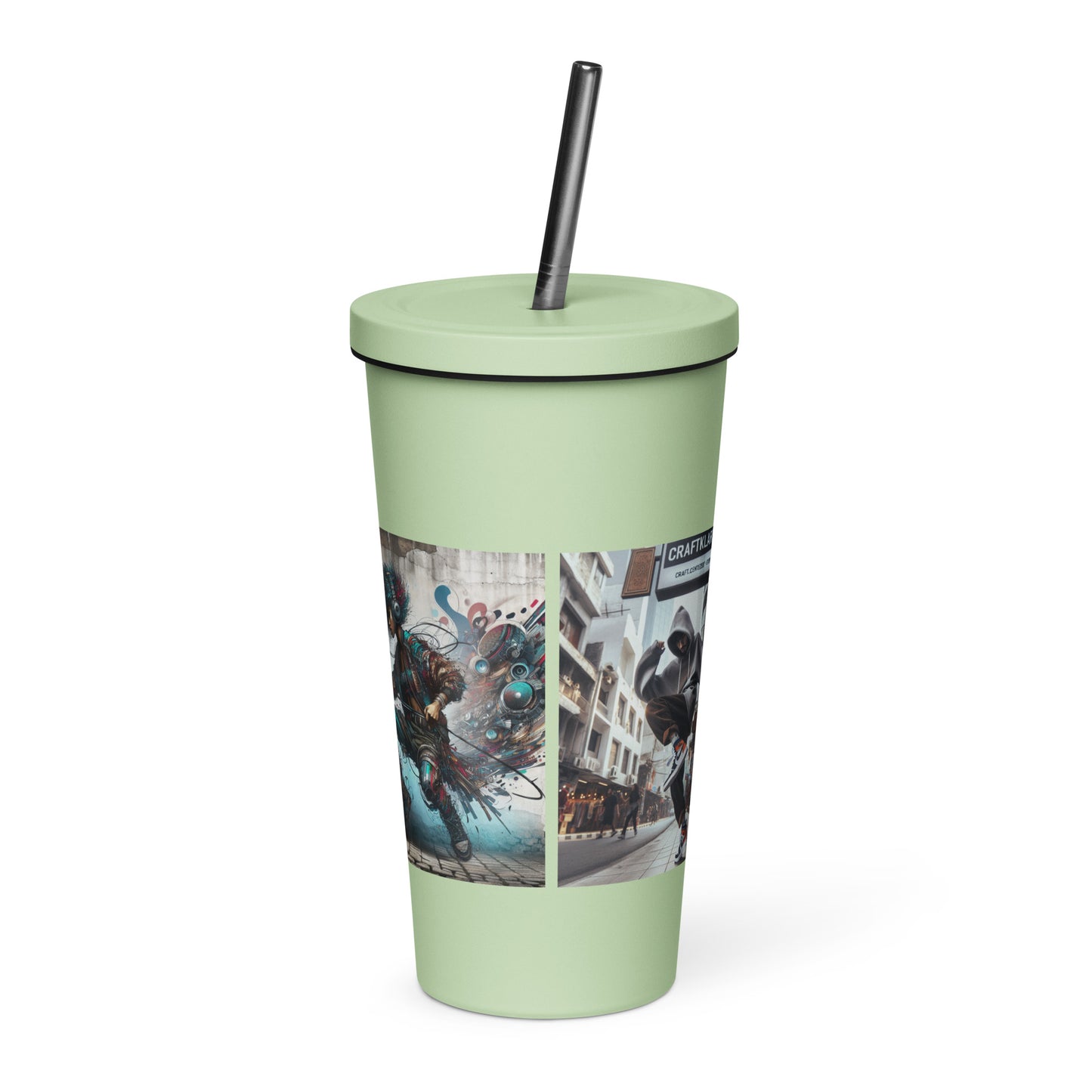 Urban Print Insulated tumbler with a straw - Premium Tumbler from Craftklart.store - Just $20! Shop now at Craftklart.store
