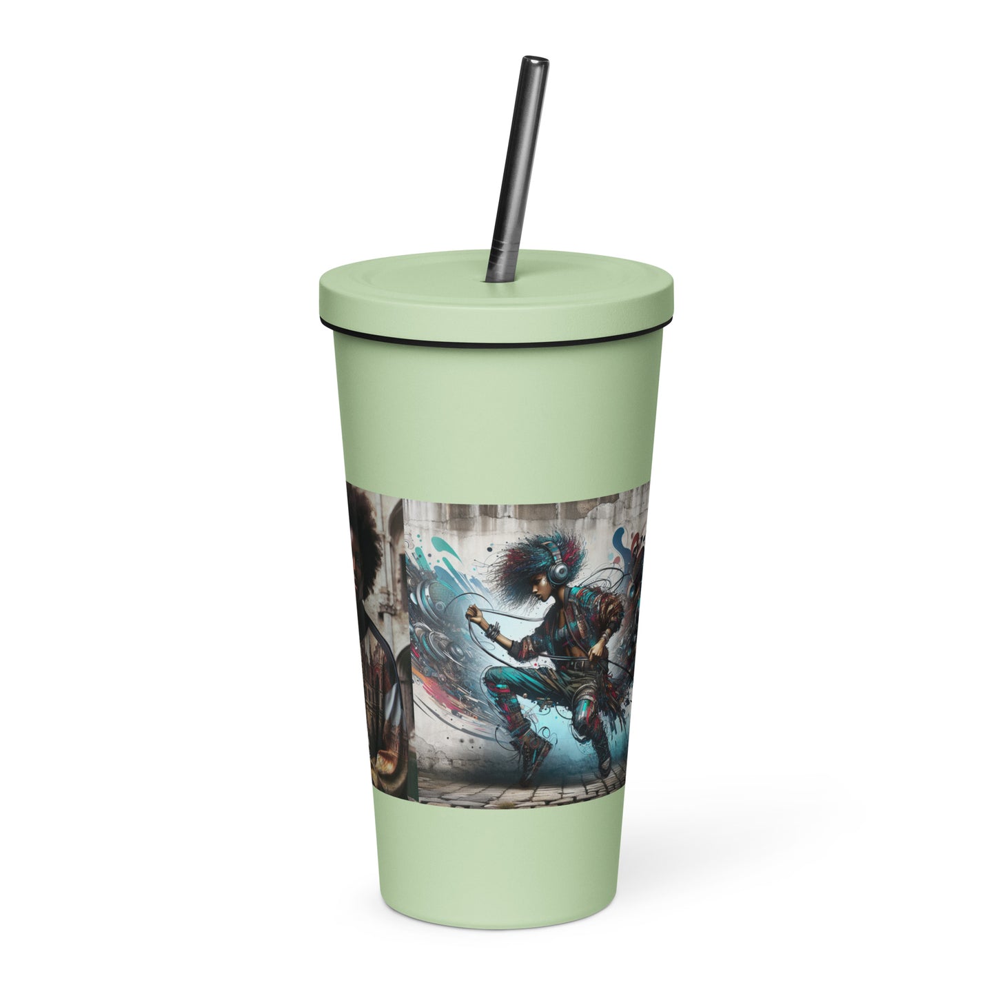 Urban Print Insulated tumbler with a straw - Premium Tumbler from Craftklart.store - Just $20! Shop now at Craftklart.store