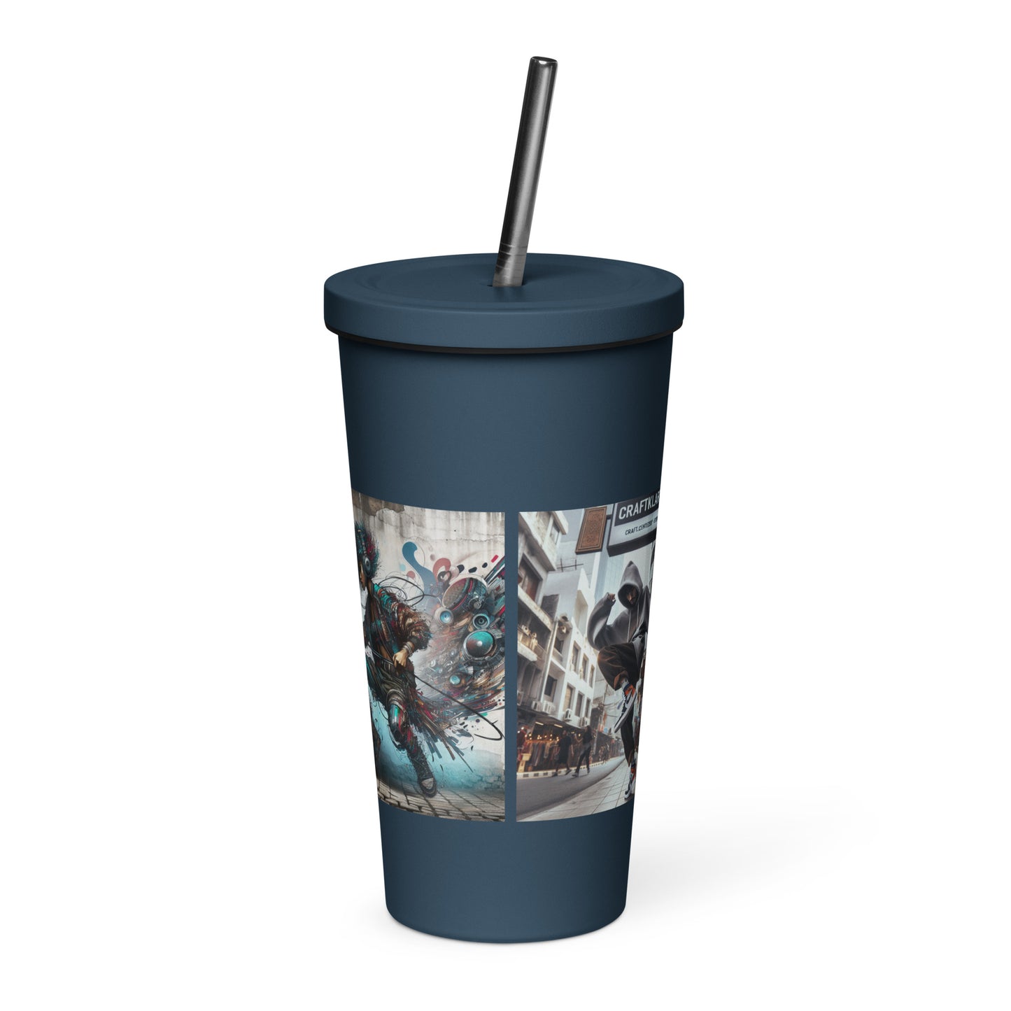Urban Print Insulated tumbler with a straw - Premium Tumbler from Craftklart.store - Just $20! Shop now at Craftklart.store