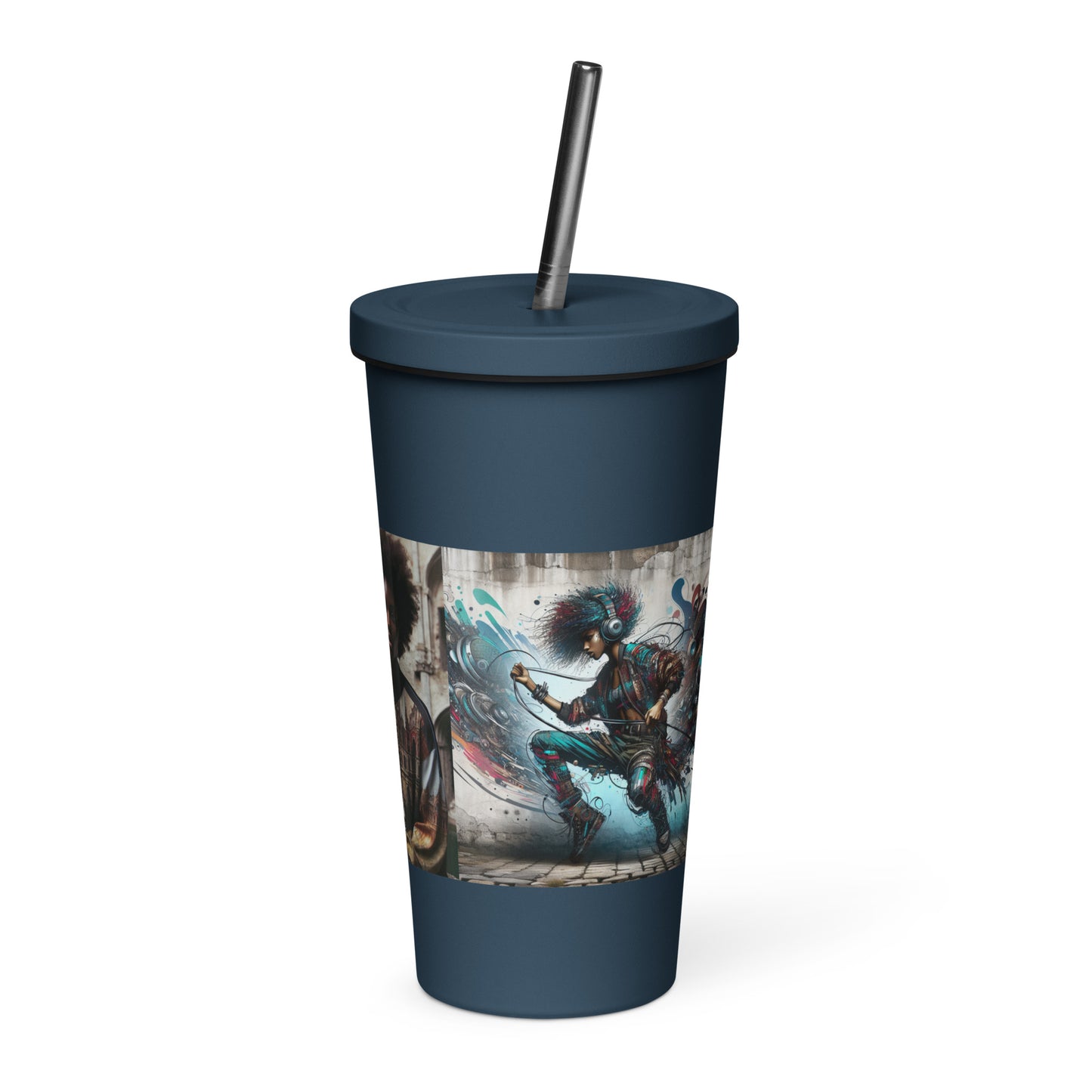 Urban Print Insulated tumbler with a straw - Premium Tumbler from Craftklart.store - Just $20! Shop now at Craftklart.store