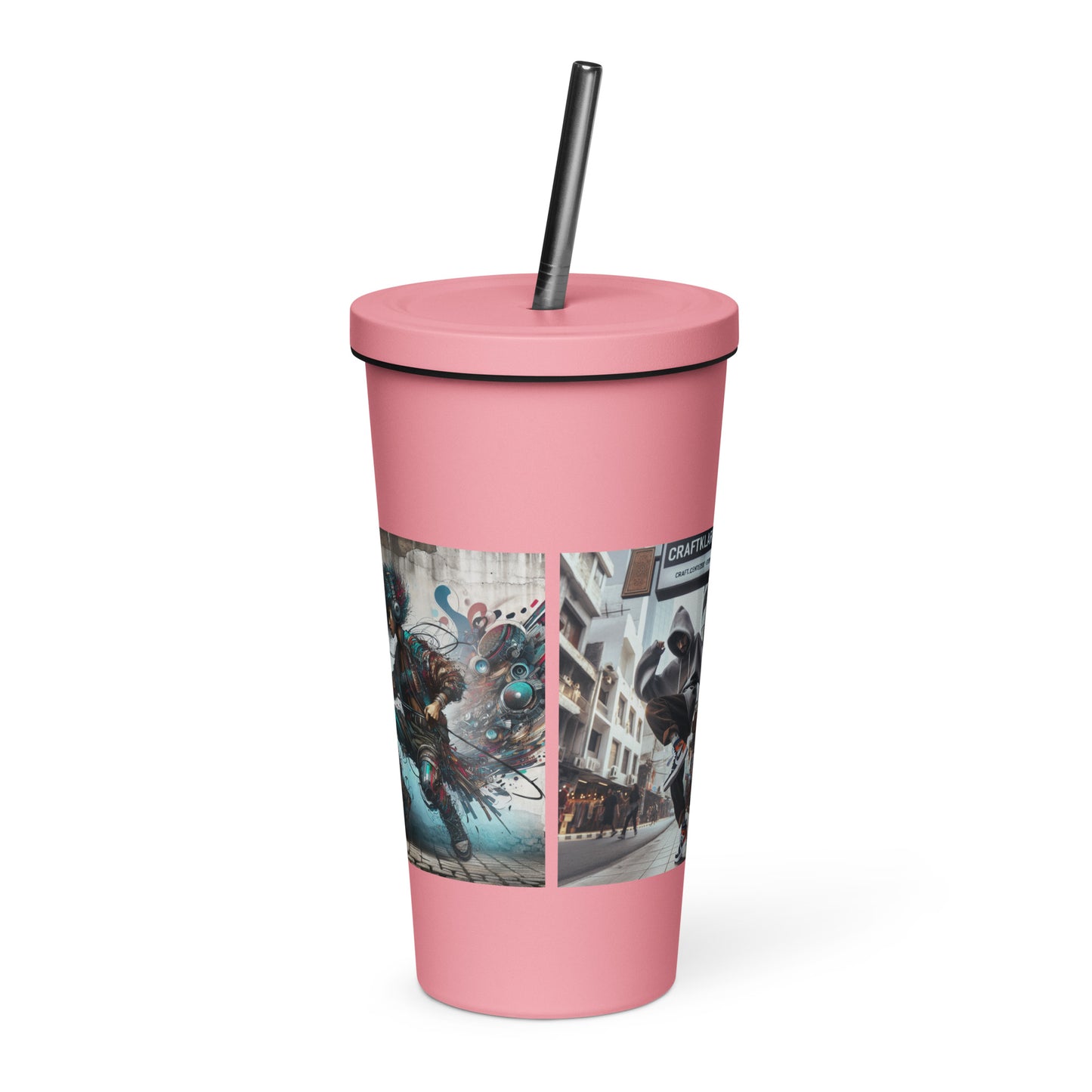 Urban Print Insulated tumbler with a straw - Premium Tumbler from Craftklart.store - Just $20! Shop now at Craftklart.store