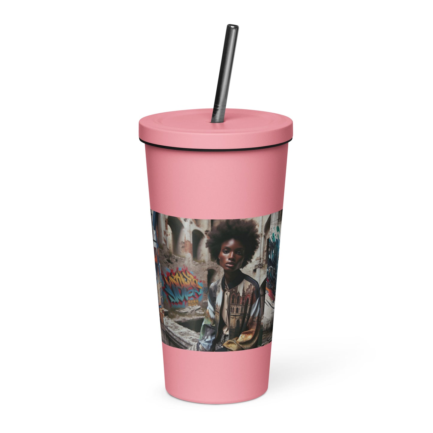 Urban Print Insulated tumbler with a straw - Premium Tumbler from Craftklart.store - Just $20! Shop now at Craftklart.store