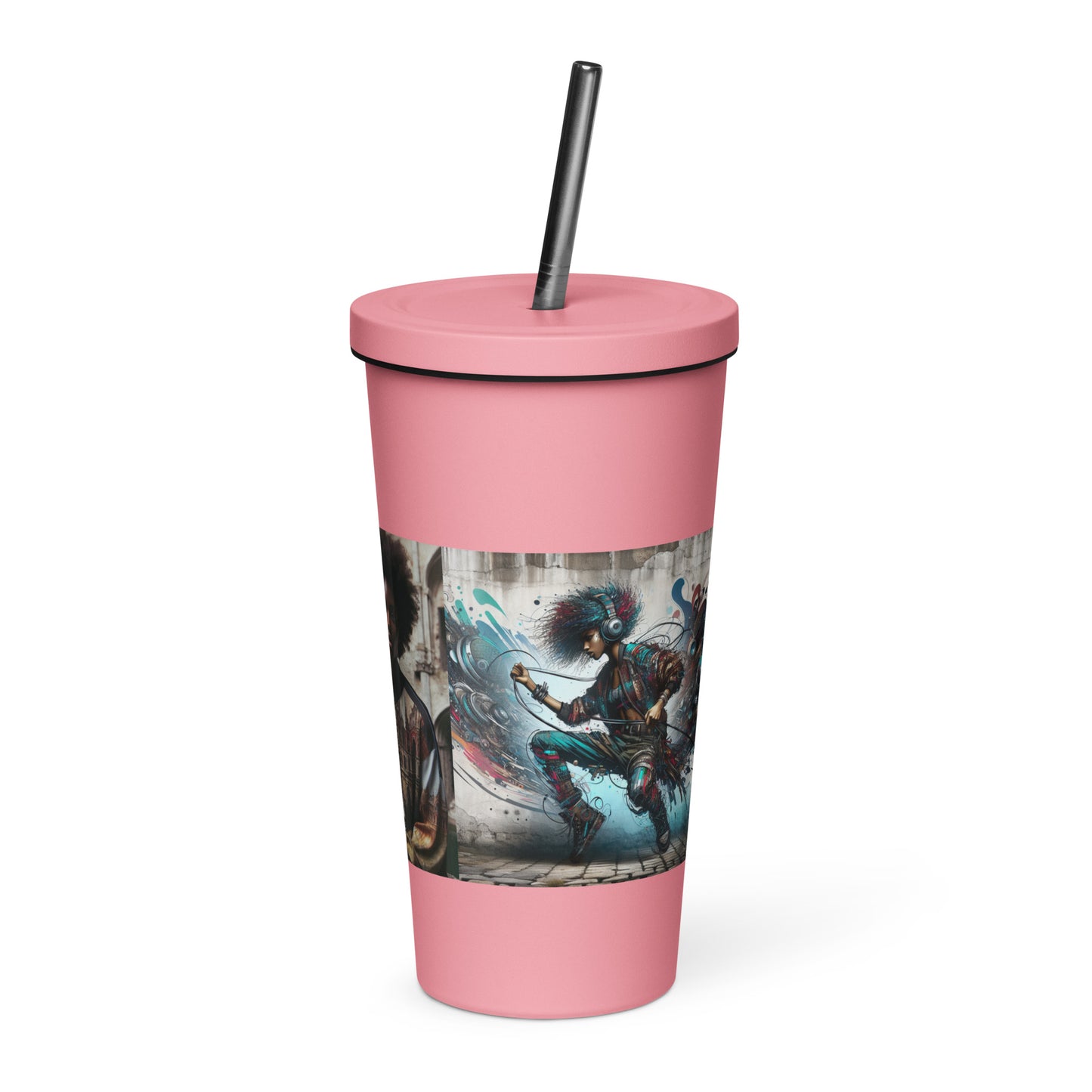 Urban Print Insulated tumbler with a straw - Premium Tumbler from Craftklart.store - Just $20! Shop now at Craftklart.store