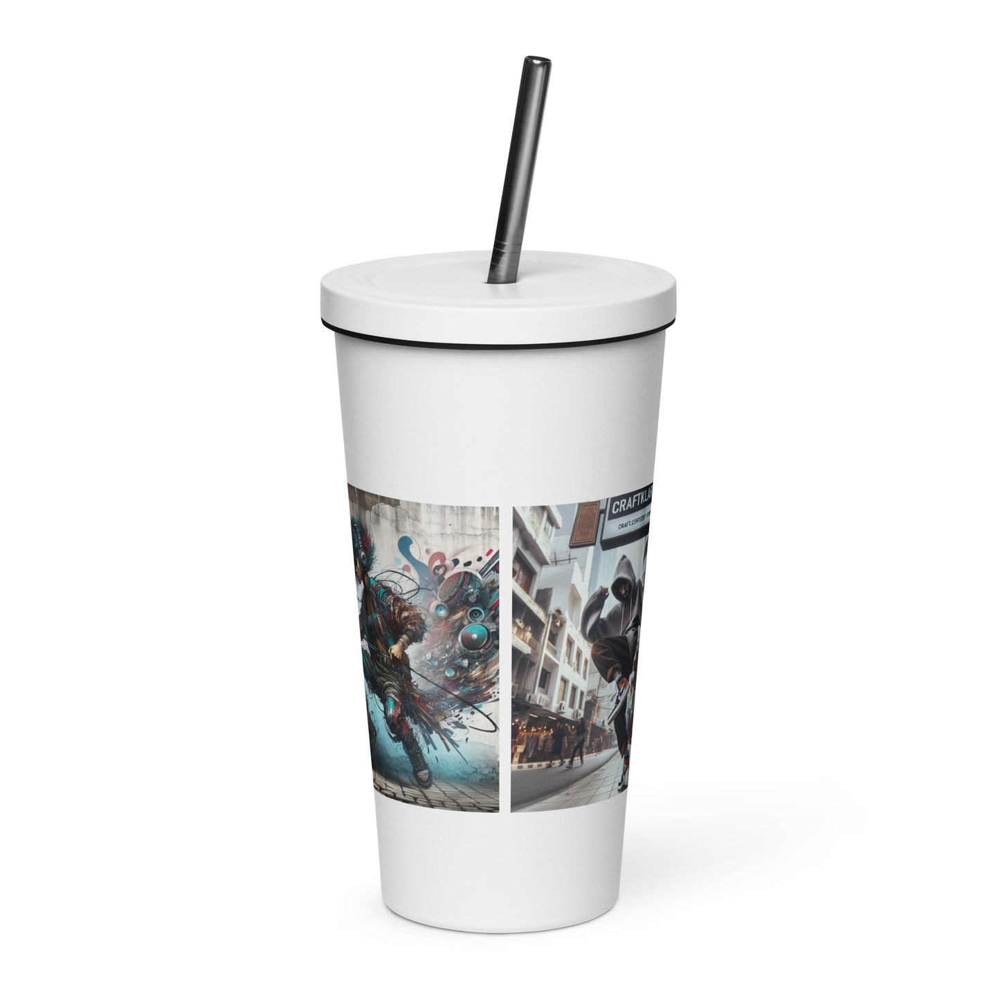 Urban Print Insulated tumbler with a straw - Premium Tumbler from Craftklart.store - Just $20! Shop now at Craftklart.store