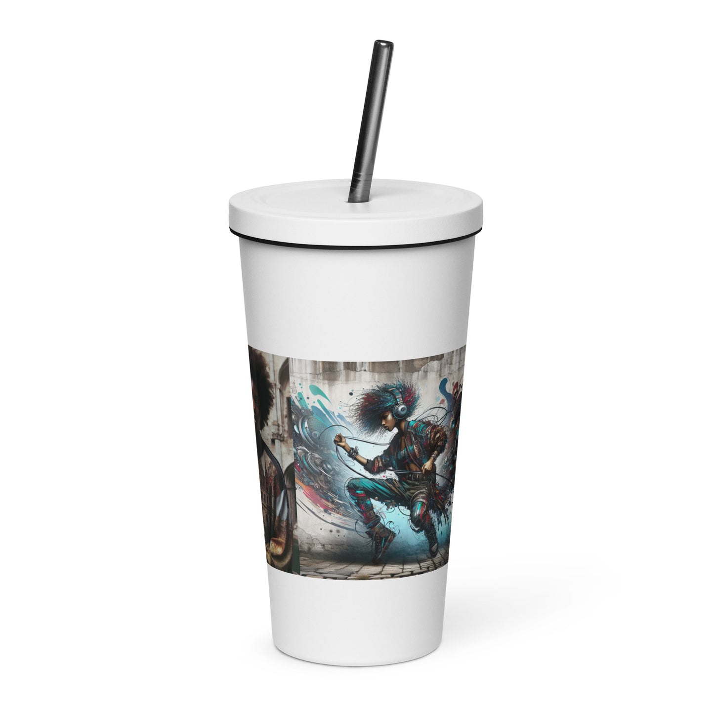 Urban Print Insulated tumbler with a straw - Premium Tumbler from Craftklart.store - Just $20! Shop now at Craftklart.store