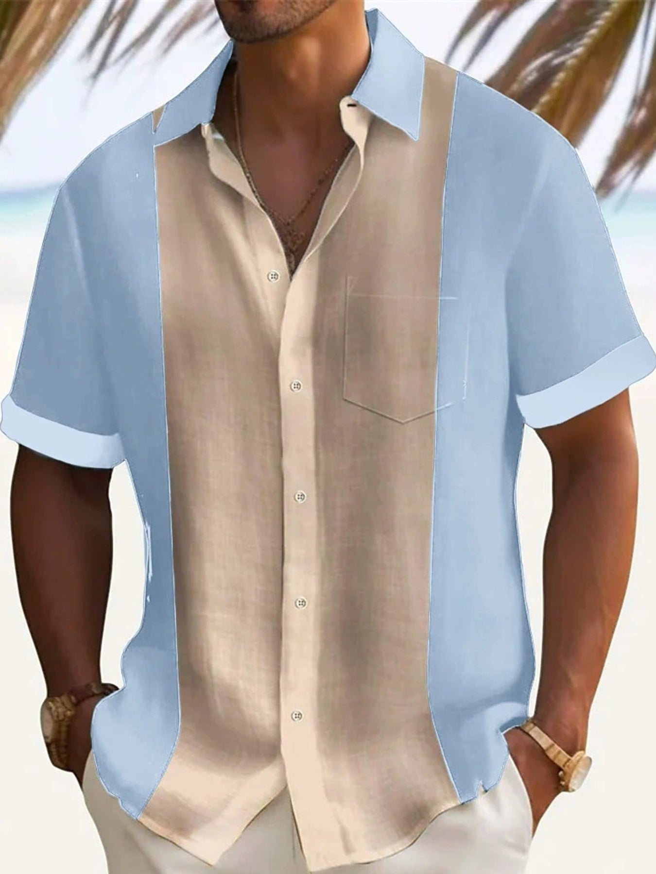Men's Full Size Color Block Short Sleeve Shirt Plus Size | Minimalist Streetwear | Craftklart