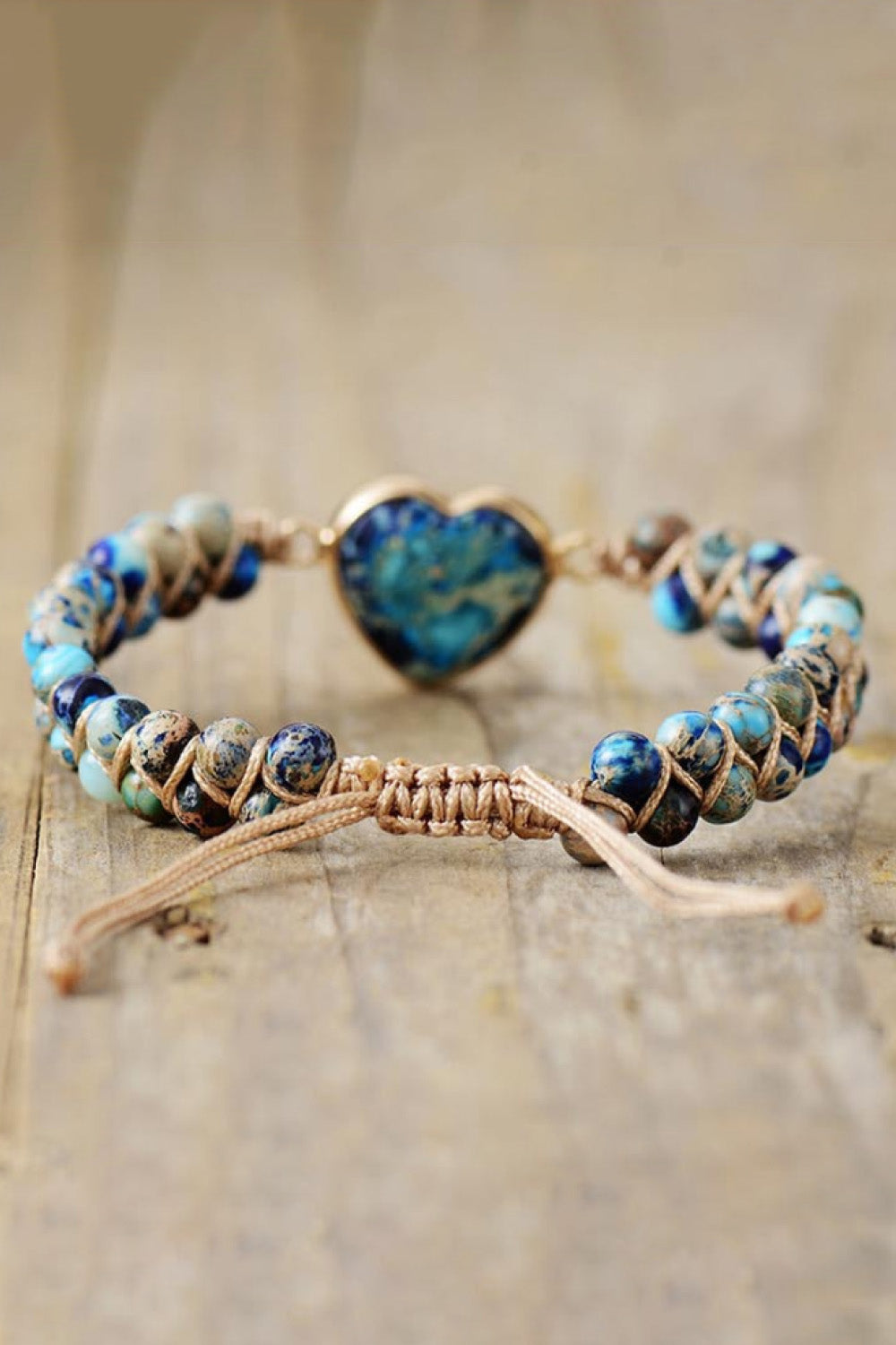 Handmade Heart Natural Stone Bracelet – Adjustable Copper Chain | 3 Colours | Minimalist Streetwear | Craftklart