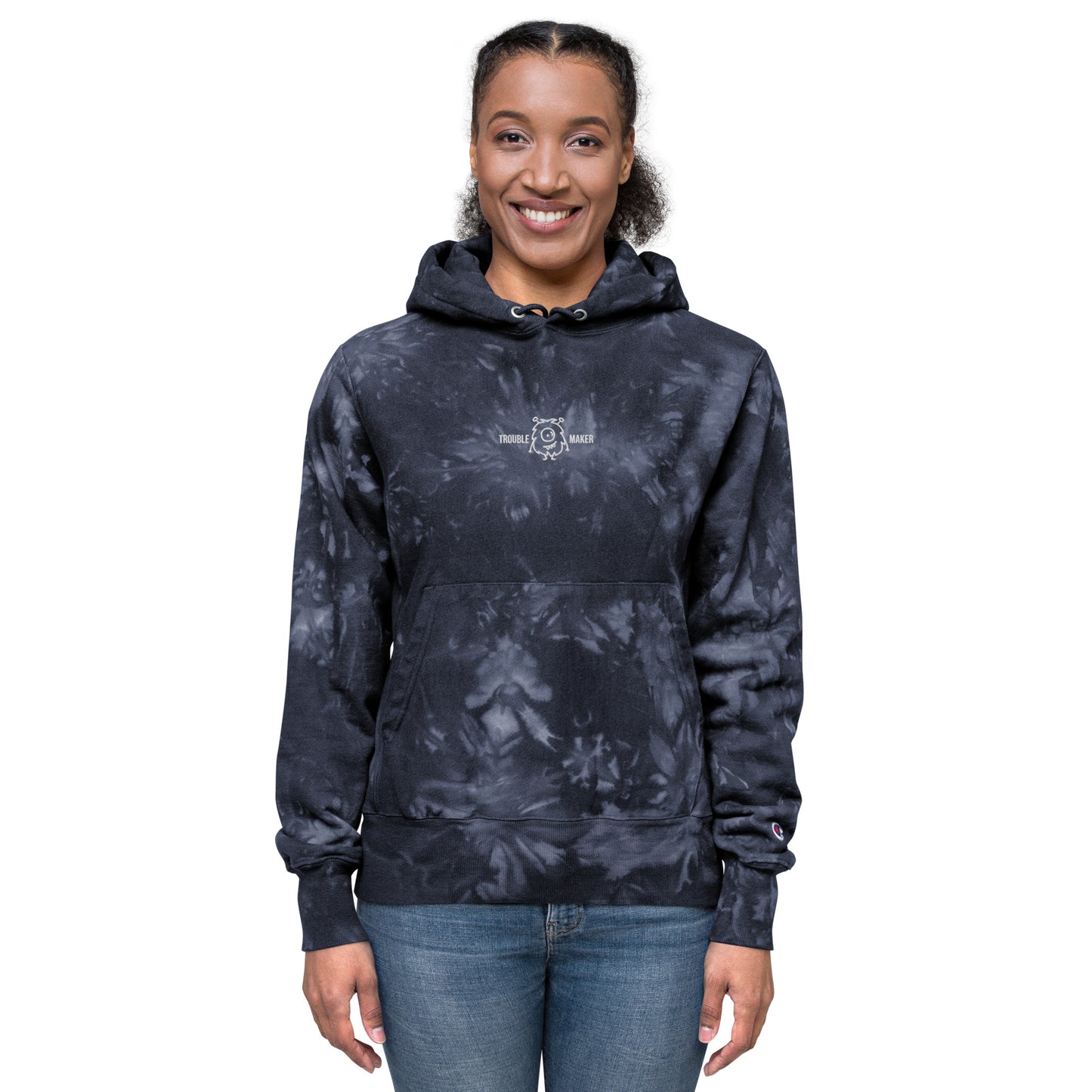 Urban Trouble Maker Champion tie-dye hoodie - Premium Hoodie from Craftklart.store - Just $58! Shop now at Craftklart.store