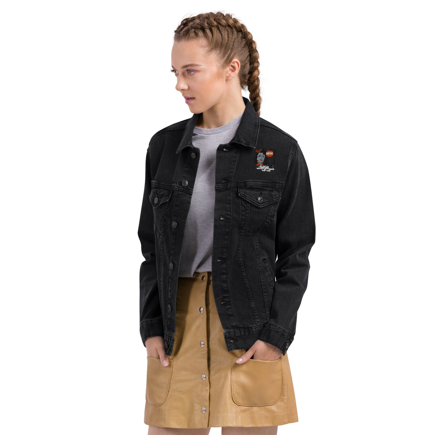 CKL Moi Embroidery Unisex Denim Jacket - Premium Denim Jacket from Craftklart.store - Just $74! Shop now at Craftklart.store