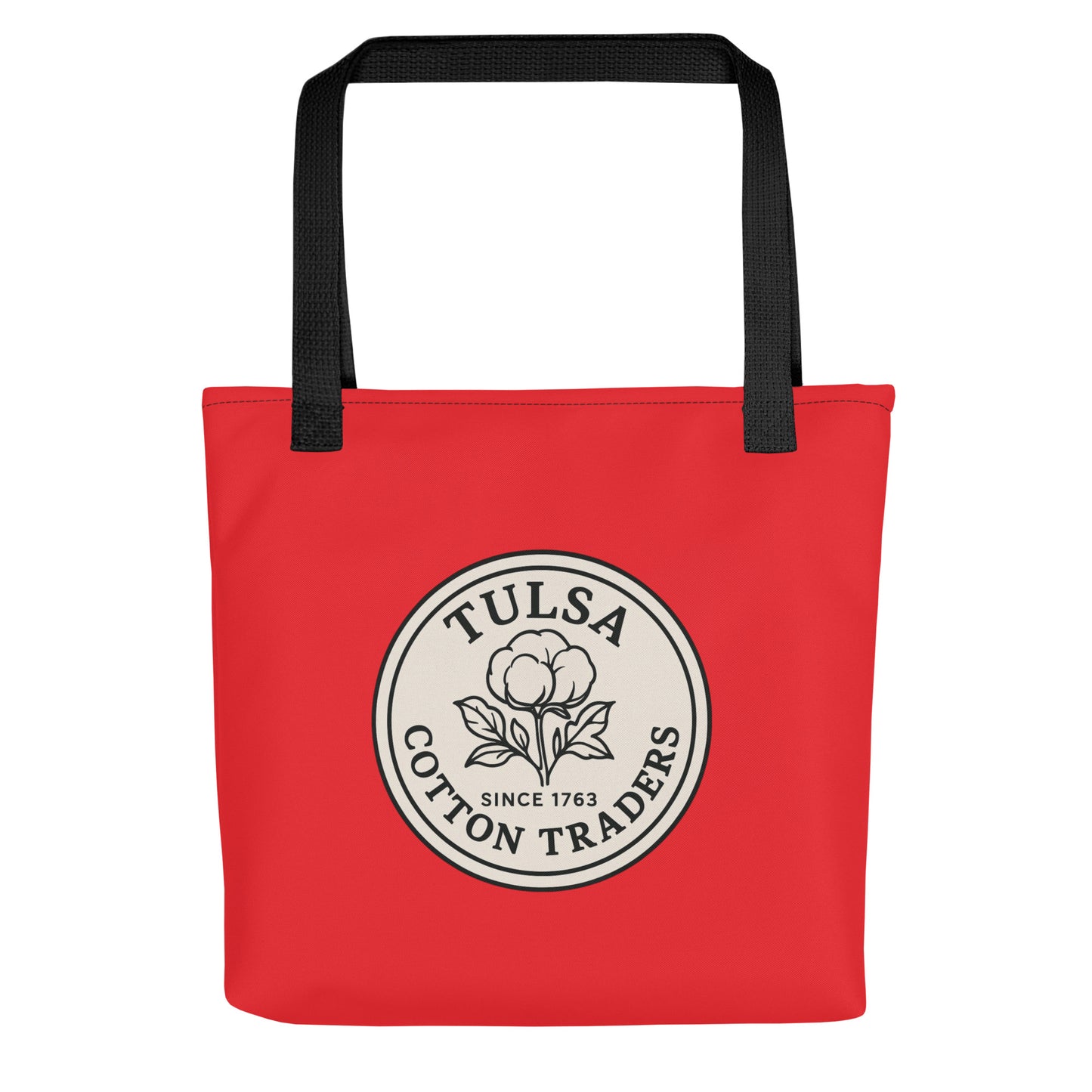 Red Urban Tote Bag made of durable fabric, featuring handles and a spacious main compartment for everyday use.