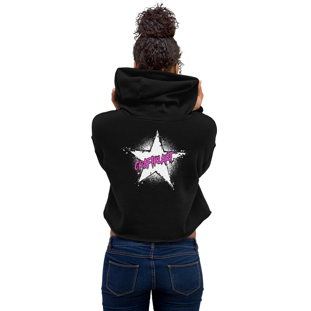 Craftklart Star Crop Hoodie - Premium Hoodie from Craftklart.store - Just $44! Shop now at Craftklart.store
