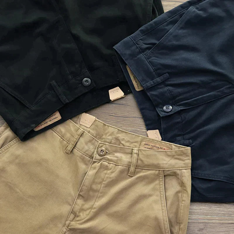 Men's Khaki Retro Cotton Chino Pants - Premium Chino from Craftklart Dropship - Just $37! Shop now at Craftklart.store