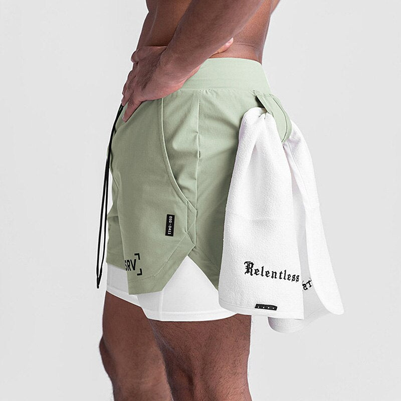 Men's 2 in 1 Quick Dry Fitness Shorts - Premium Shorts from Craftklart - Just $17.50! Shop now at Craftklart