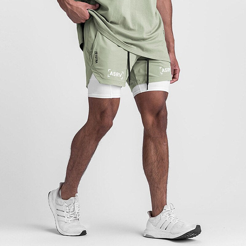 Men's 2 in 1 Quick Dry Fitness Shorts - Premium Shorts from Craftklart - Just $17.50! Shop now at Craftklart