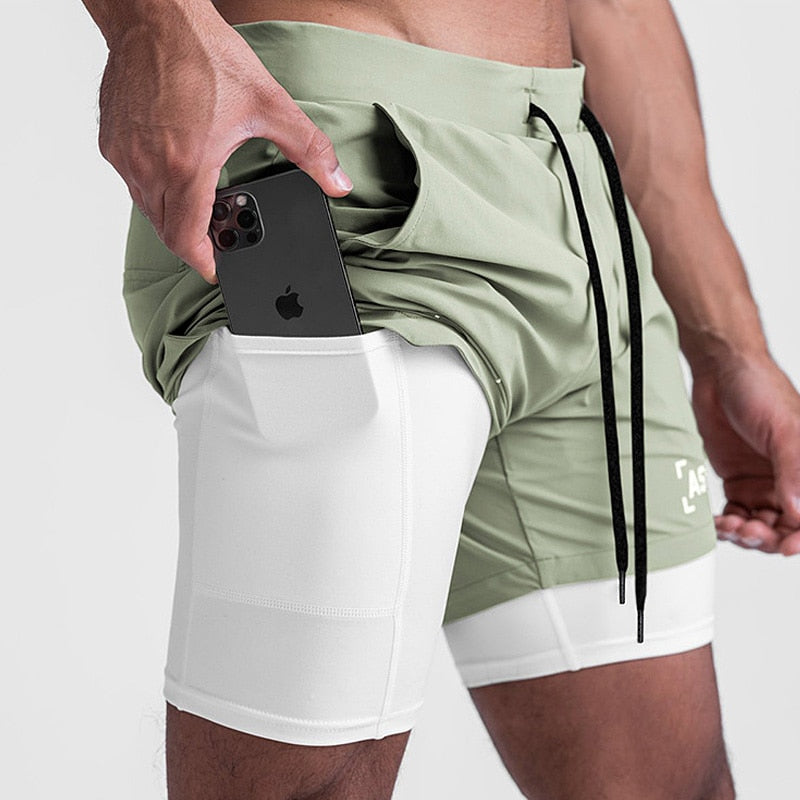 Men's 2 in 1 Quick Dry Fitness Shorts - Premium Shorts from Craftklart - Just $17.50! Shop now at Craftklart