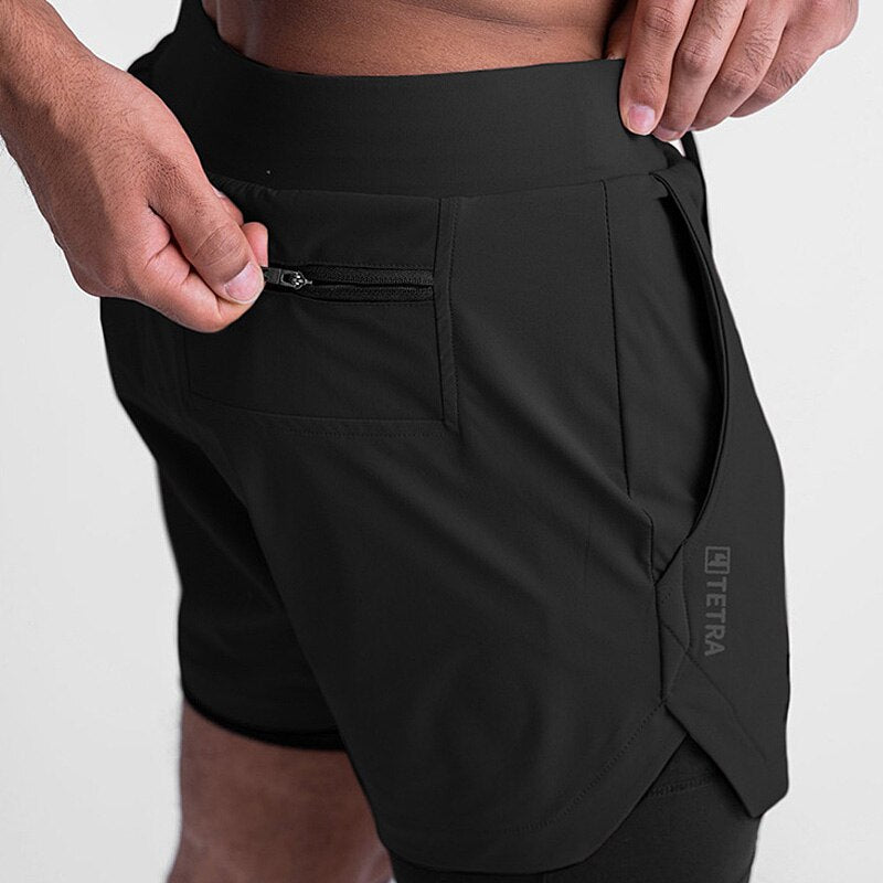 Men's 2 in 1 Quick Dry Fitness Shorts - Premium Shorts from Craftklart - Just $17.50! Shop now at Craftklart