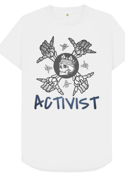 White activist print organic cotton t short