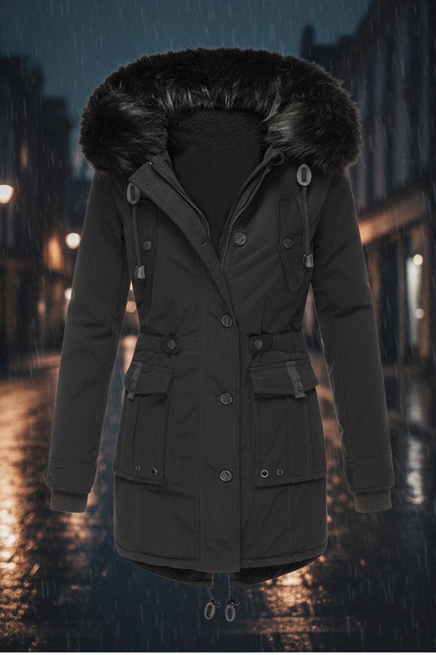 Women's Thickened Parka Jacket — Fur Collar Winter Coat