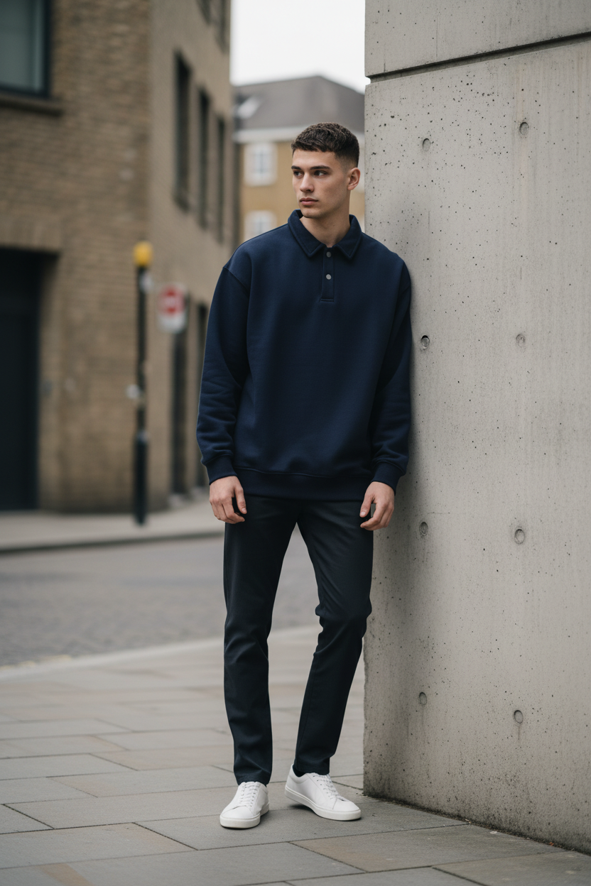 Heavyweight Polo Collar Sweatshirt