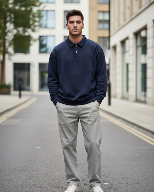 Heavyweight Polo Collar Sweatshirt