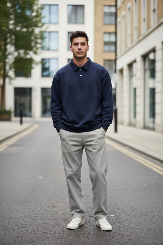 Heavyweight Polo Collar Sweatshirt