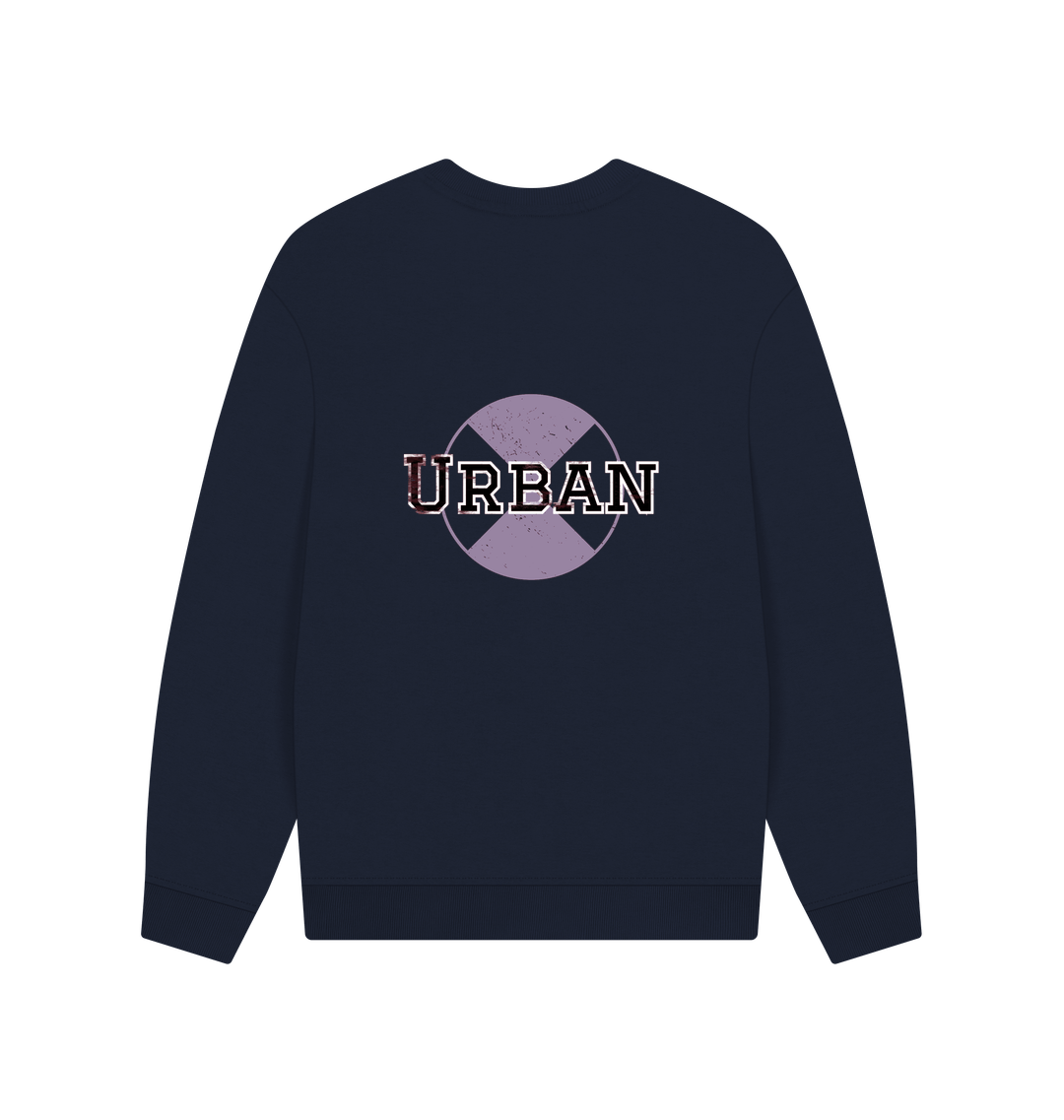 Navy Blue Printed Sweater Back