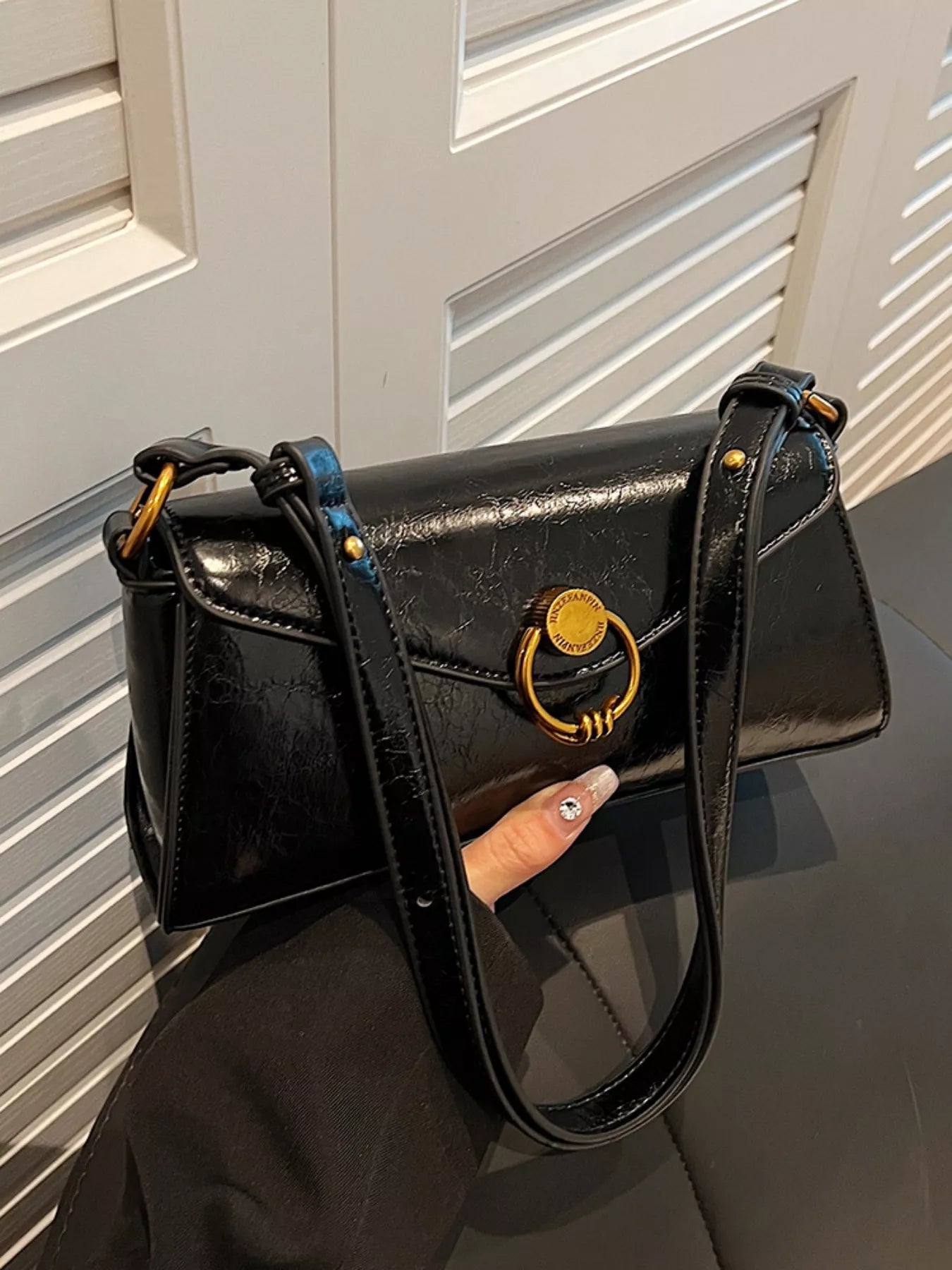 Retro Ring Decor Shoulder Bag | Minimalist Streetwear | Craftklart