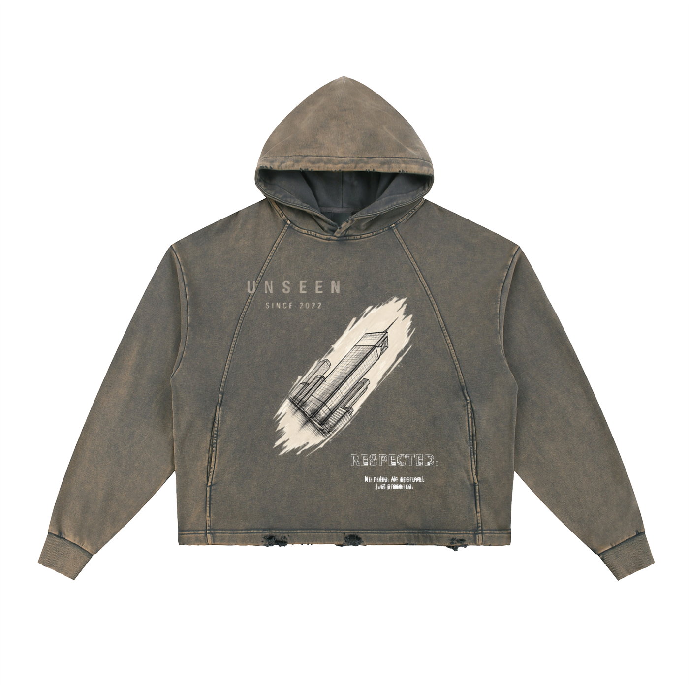Vintage Washed Frayed-Hem Hoodie