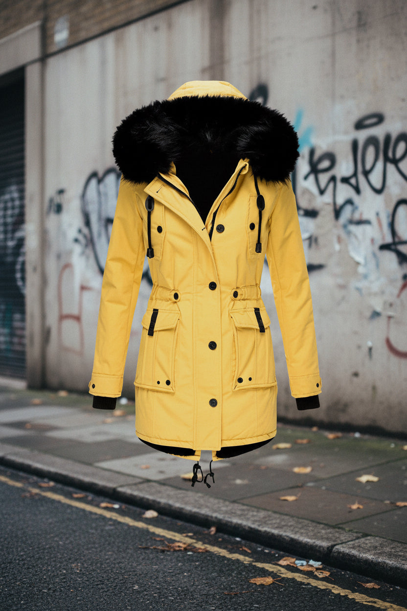 Women's Thickened Parka Jacket — Fur Collar Winter Coat