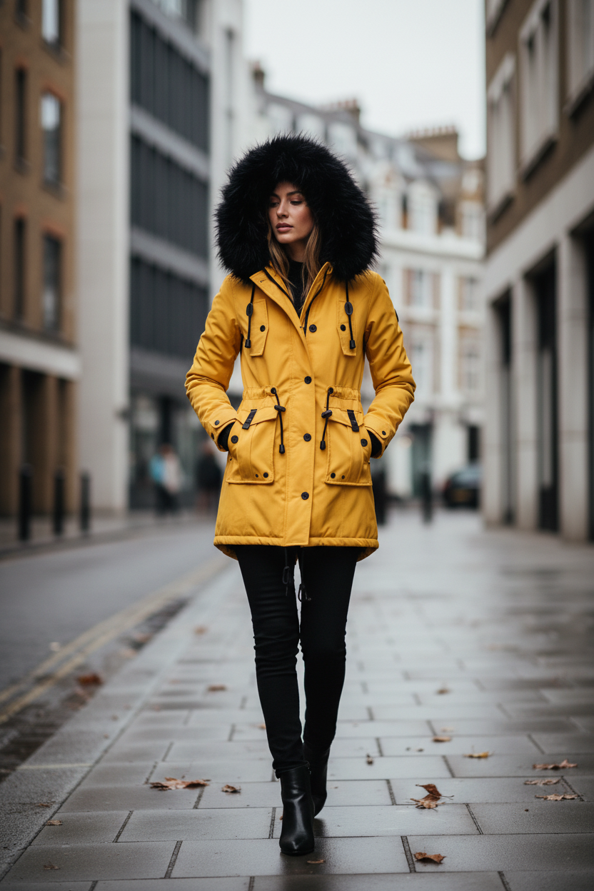 Women's Thickened Parka Jacket — Fur Collar Winter Coat