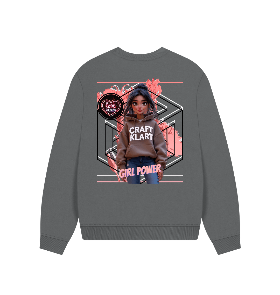 Slate Grey Printed Sweater Back