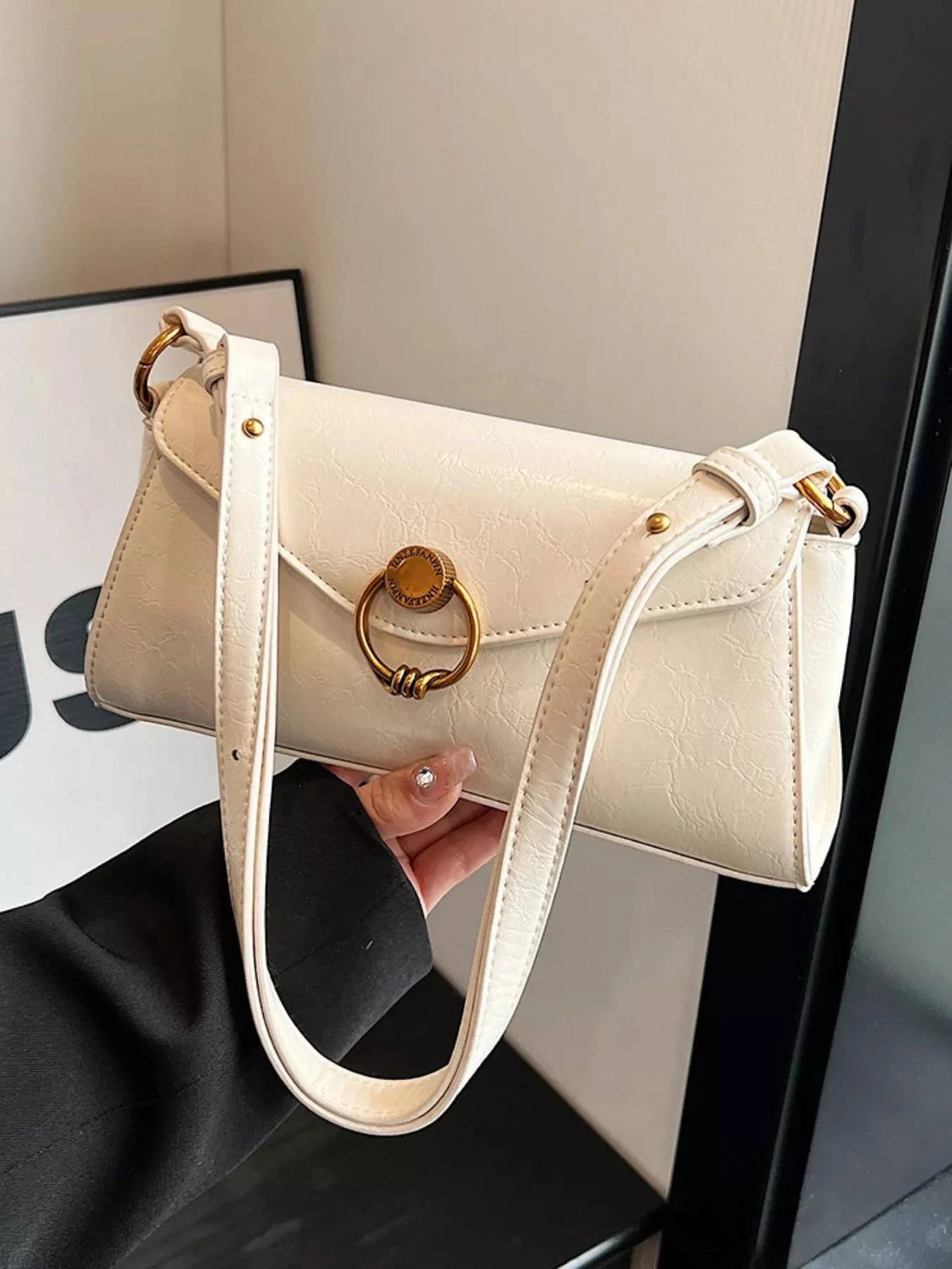 Retro Ring Decor Shoulder Bag | Minimalist Streetwear | Craftklart