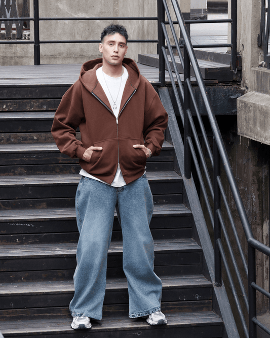 Unisex Heavyweight Cropped Double-Zip Hoodie (460GSM)