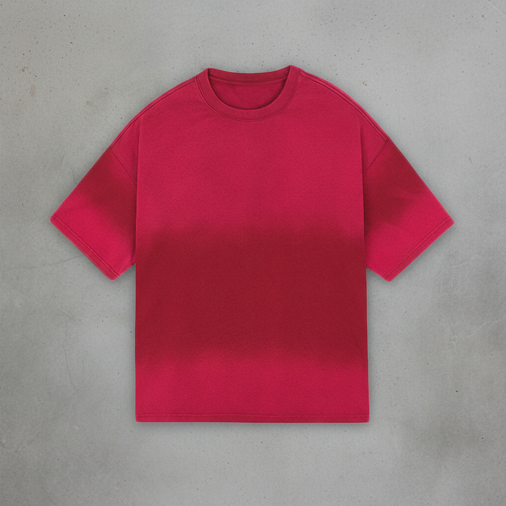 UNSEEN Washed Tie-Dye Oversized Tee — Red