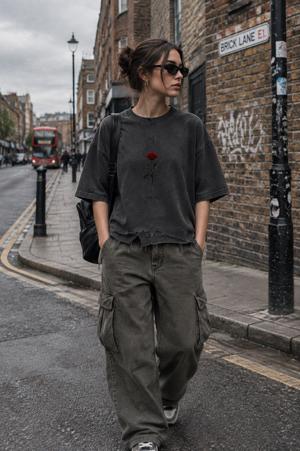 English Rose Distressed Boxy Tee