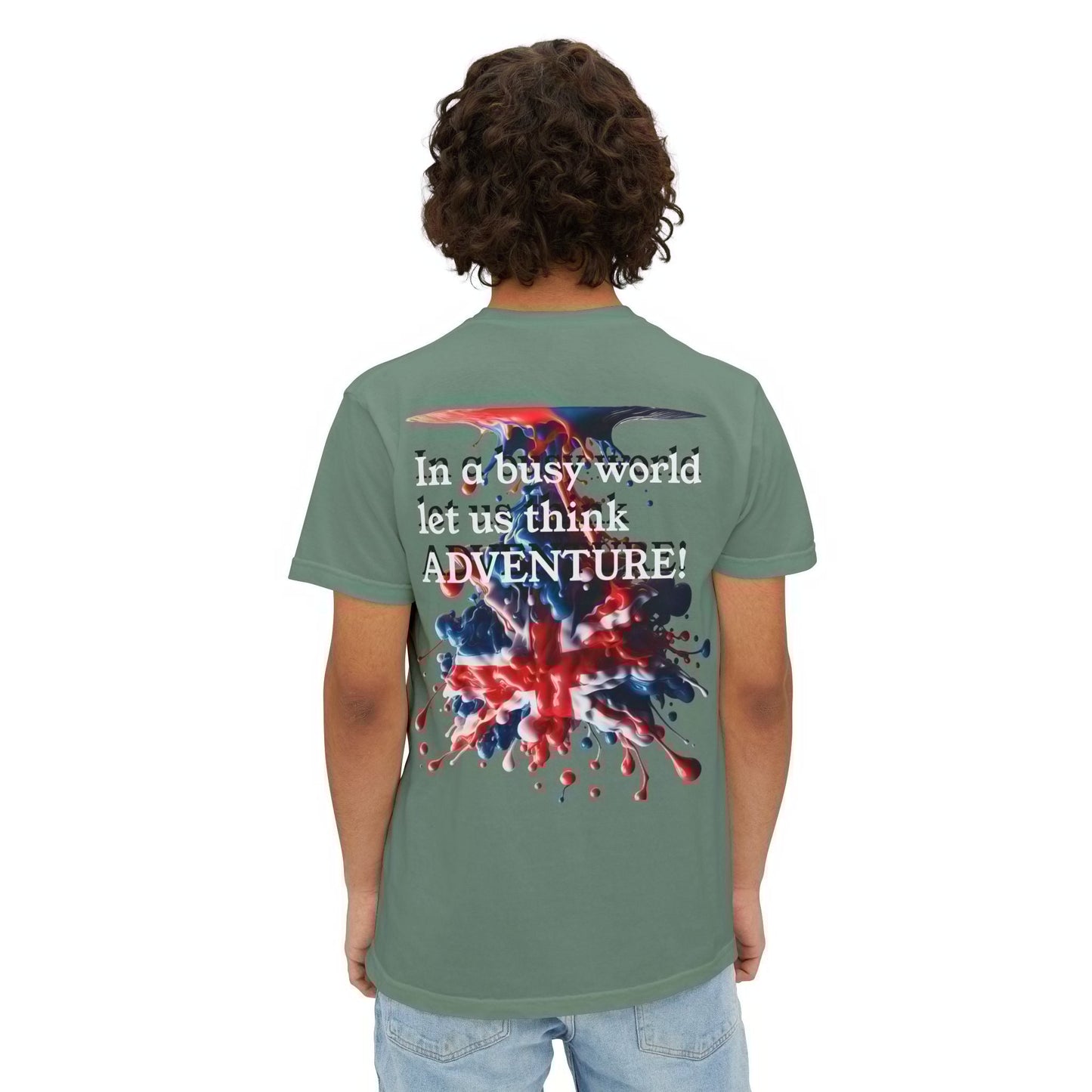 Adventure-Inspired Unisex Pocket T-Shirt with UK Design - Premium T-Shirt from Printify - Just $33! Shop now at Craftklart.store