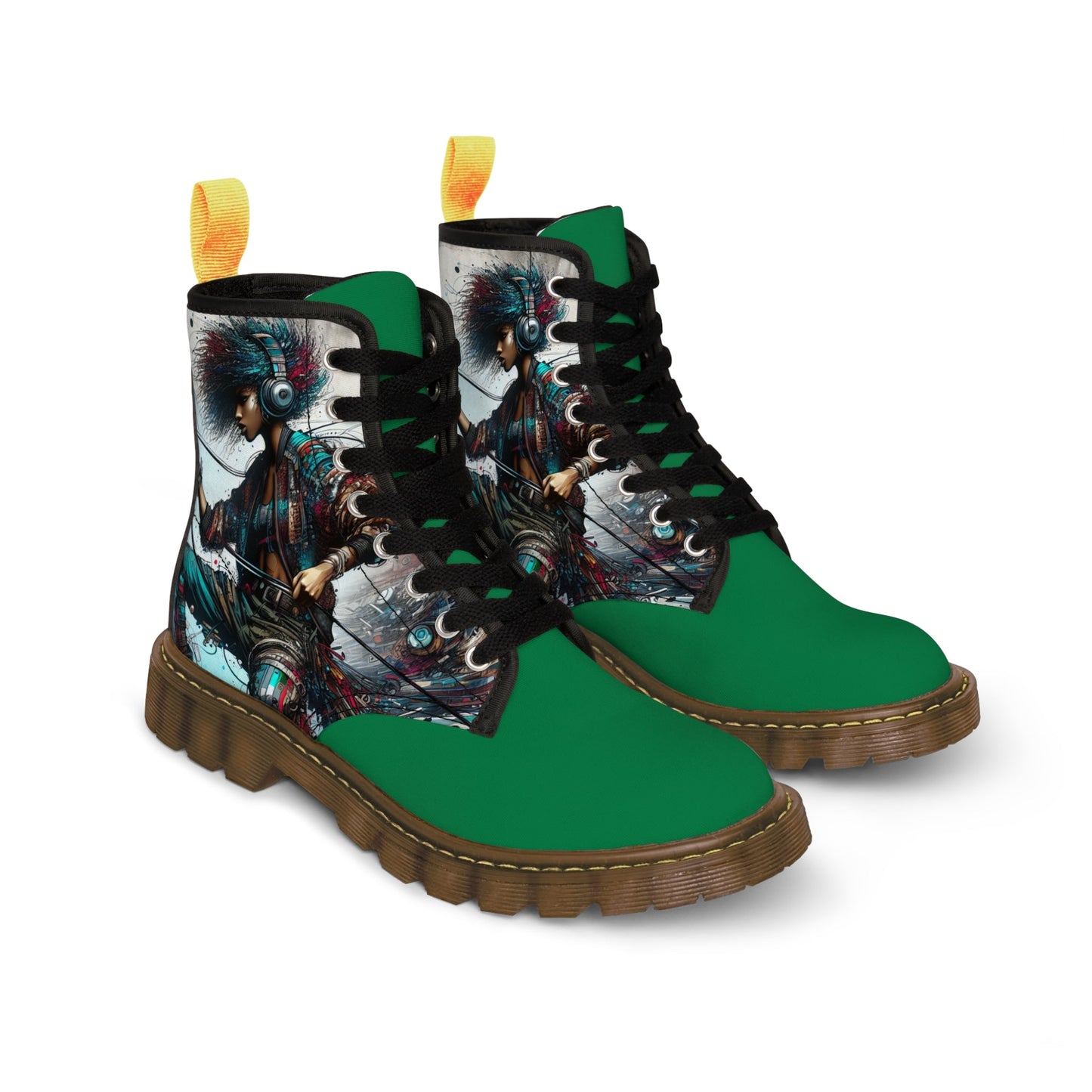 Men's Urban Print Canvas Boots (Green) - Premium Boots from Craftklart.store - Just $56.17! Shop now at Craftklart.store