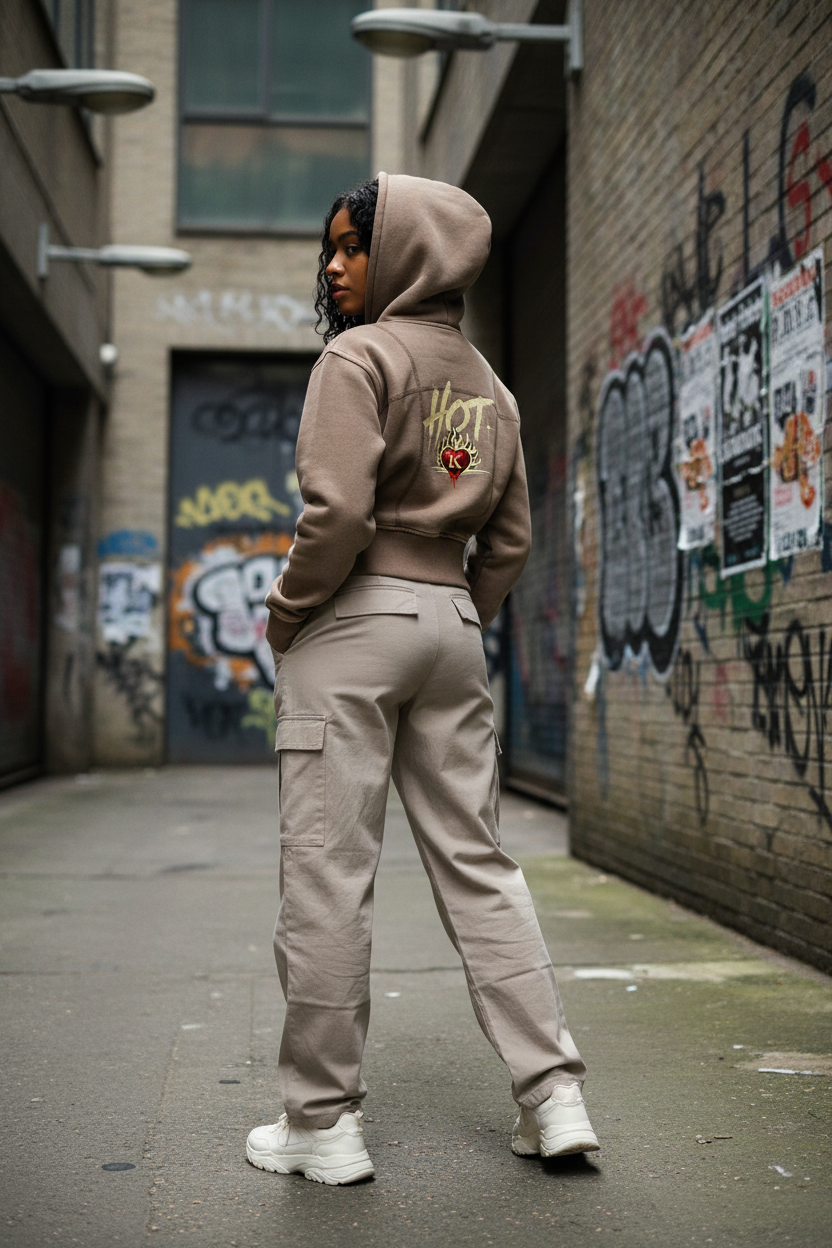 Vintage Washed Cropped Fleece Hoodie – Women's