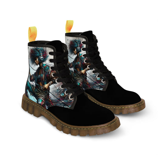 Men's Urban Print  Canvas Boots (Black) - Premium Boots from Craftklart.store - Just $56.17! Shop now at Craftklart.store