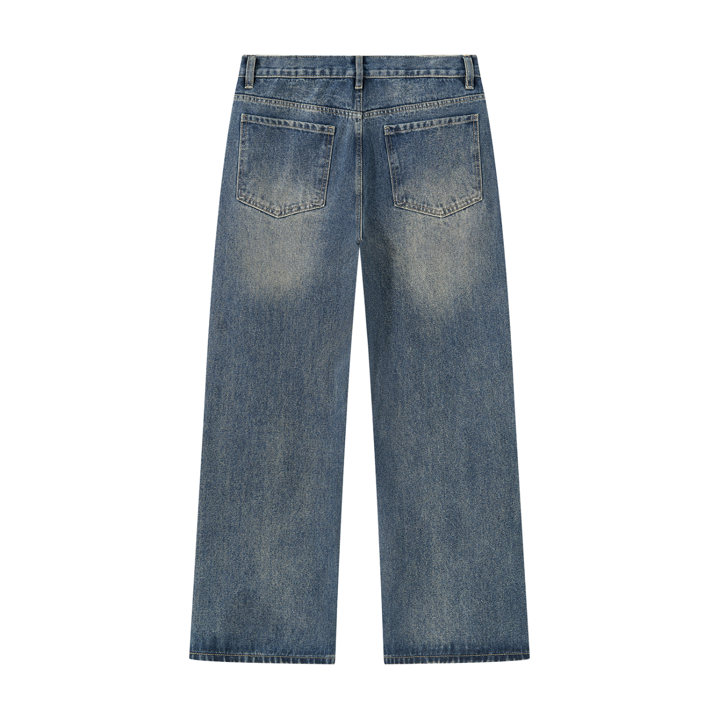 Men's Vintage Wash Straight Leg Denim Jeans