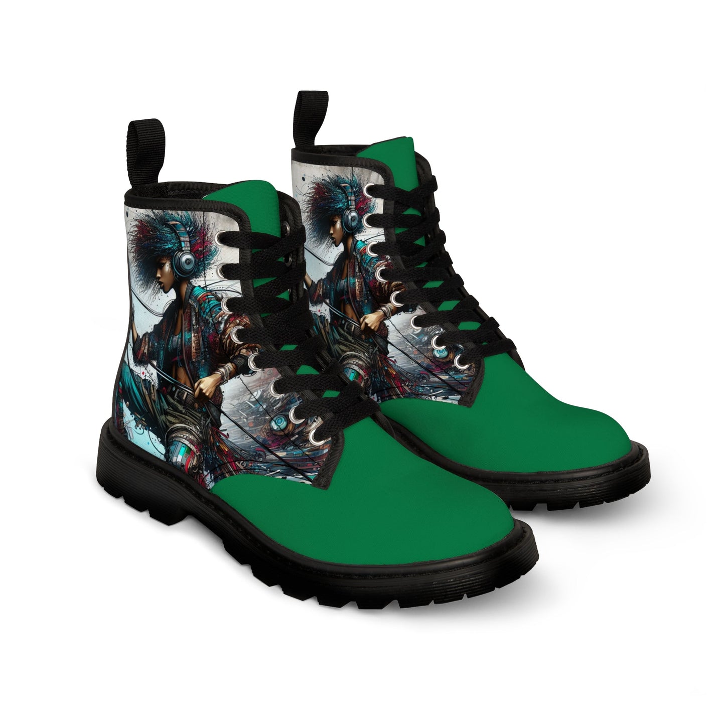 Men's Urban Print Canvas Boots (Green) - Premium Boots from Craftklart.store - Just $56.17! Shop now at Craftklart.store